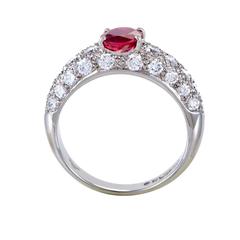 Garrard London Ruby Diamond Pave Platinum Band Ring
