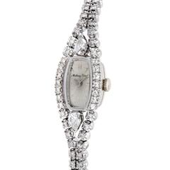 Mathey-Tissot Ladies White Gold Diamond Pave Quartz Wristwatch