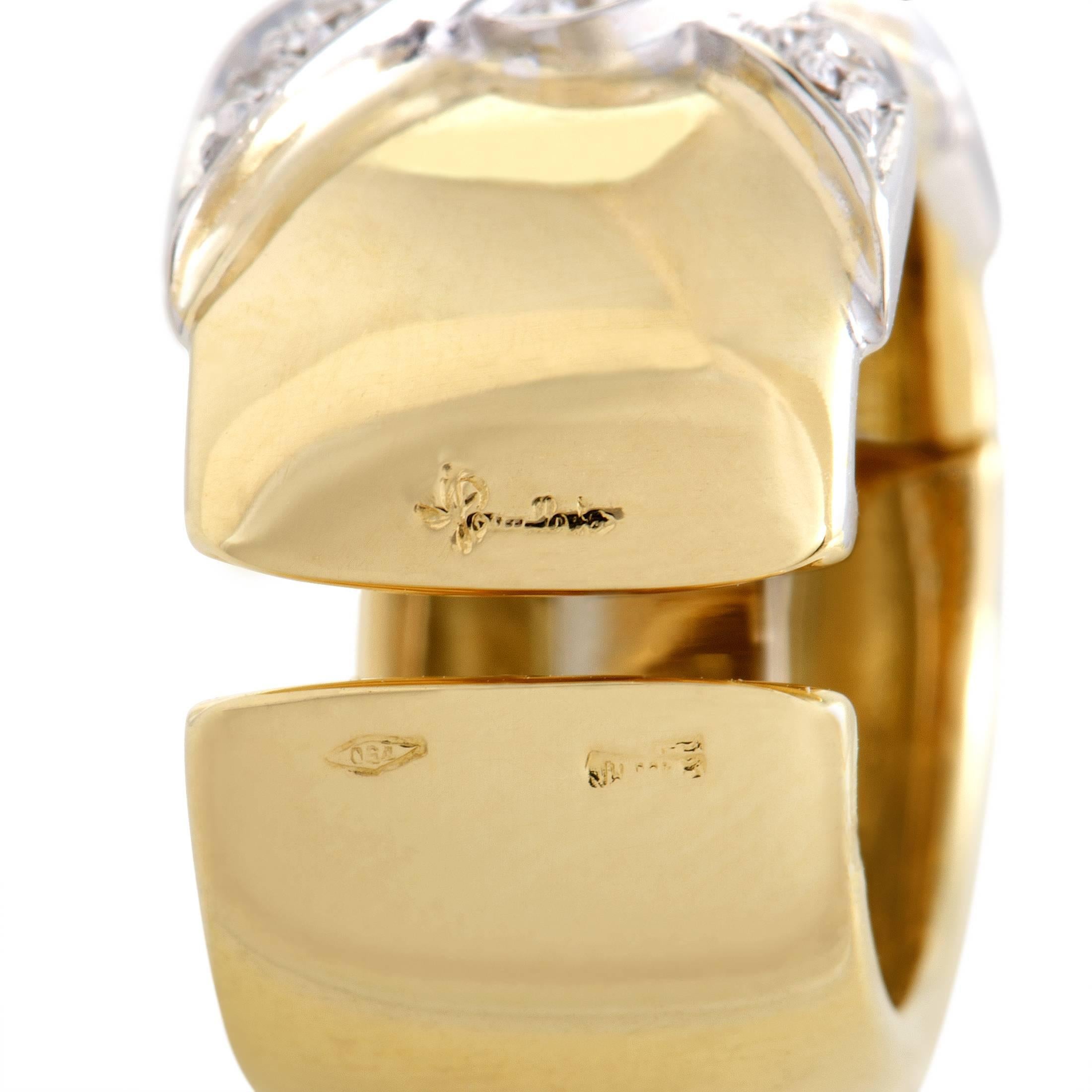 Women's Pomellato Diamond Yellow and White Gold Clip-On Earrings