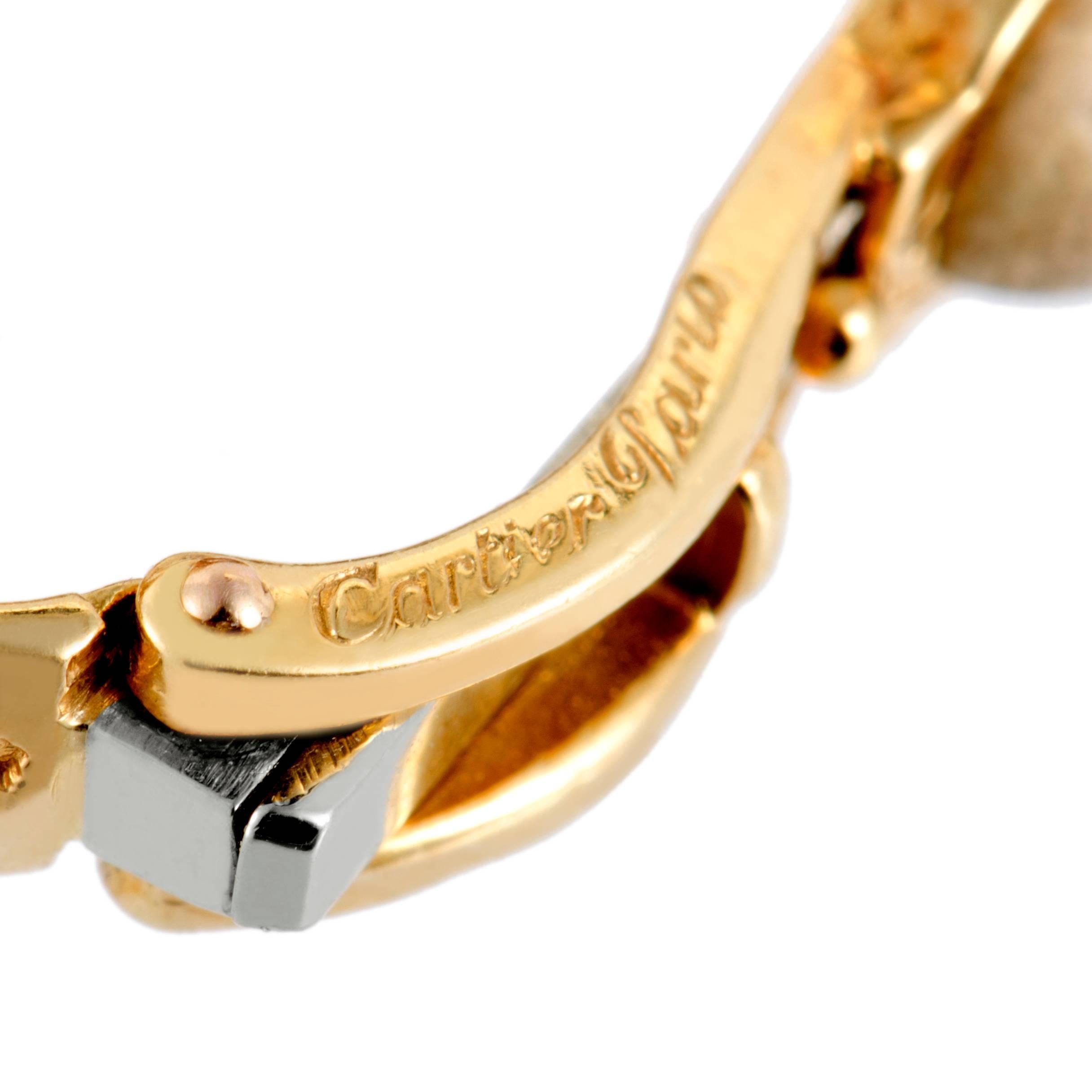 Women's Cartier Diamond Yellow Gold Huggie Clip-On Earrings