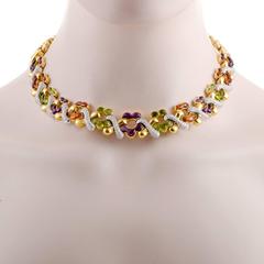 Garrard Diamond and Multi Gem 18 Karat Gold Necklace