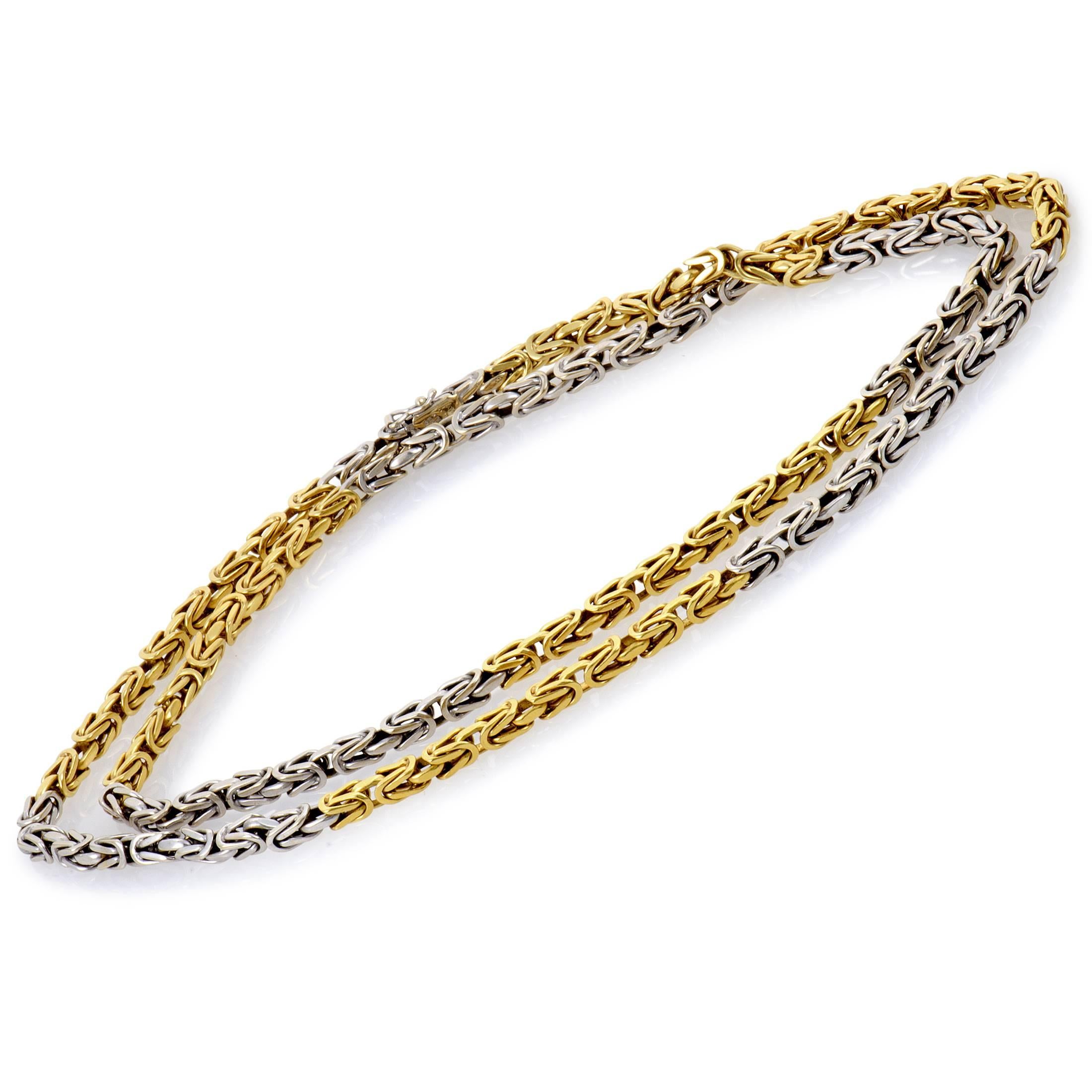 yellow and white gold necklace