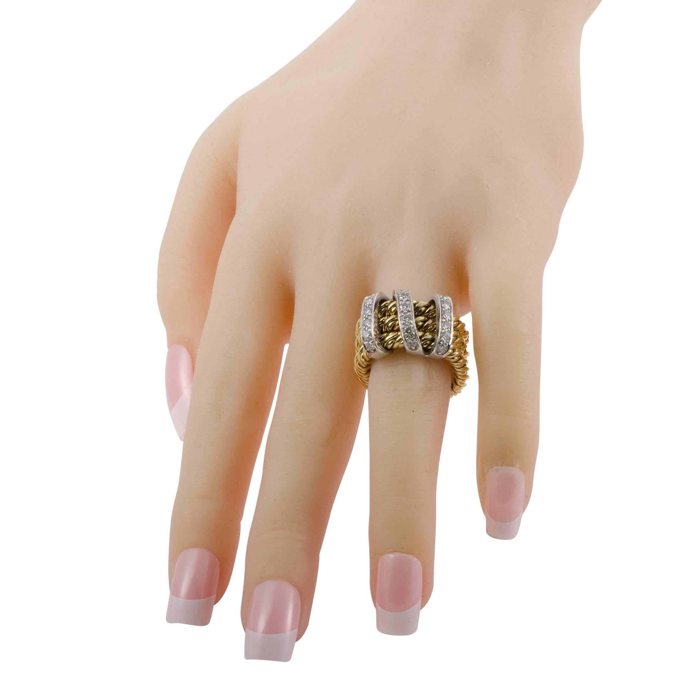 Women's Pomellato Yellow and White Gold Diamond Band Ring