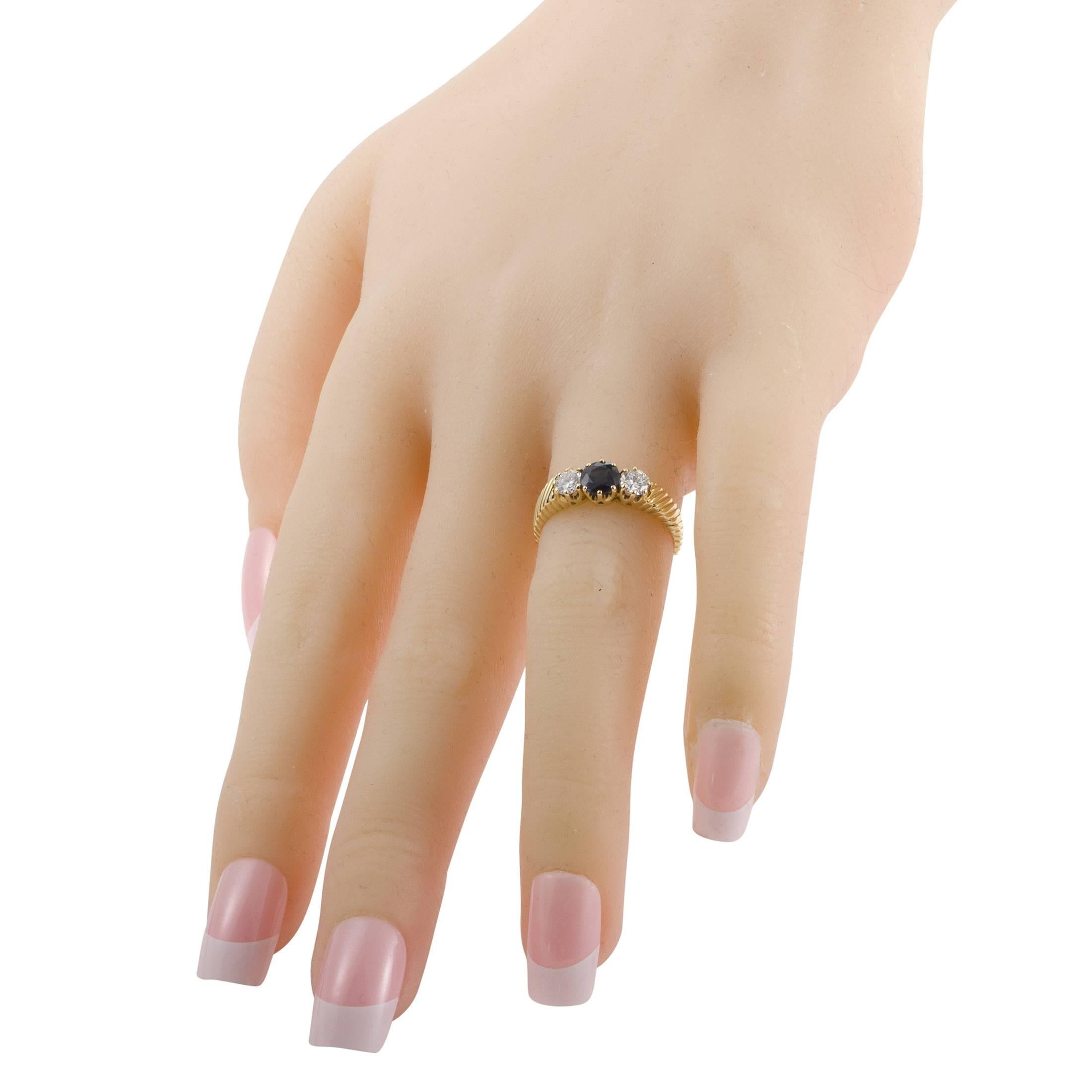 Women's Van Cleef & Arpels Sapphire Diamond Gold Band Ring