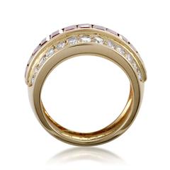 Van Cleef & Arpels Diamond Yellow Gold Invisibly Set Ruby Band Ring