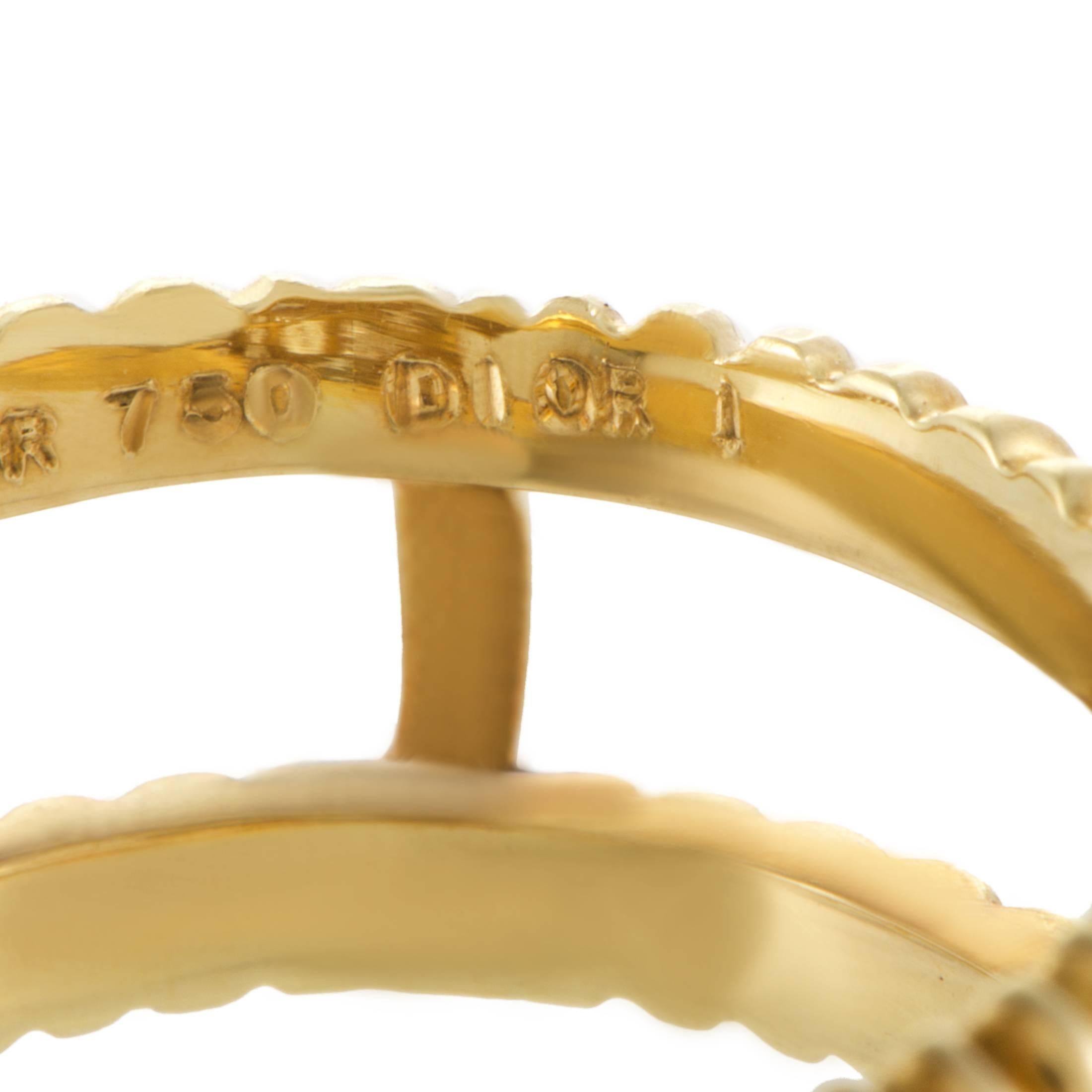 Women's Dior Ruby Insert Diamond Yellow Gold Band Ring Set