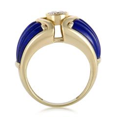 Boucheron Lapis Lazuli Diamond Yellow Gold Band Ring