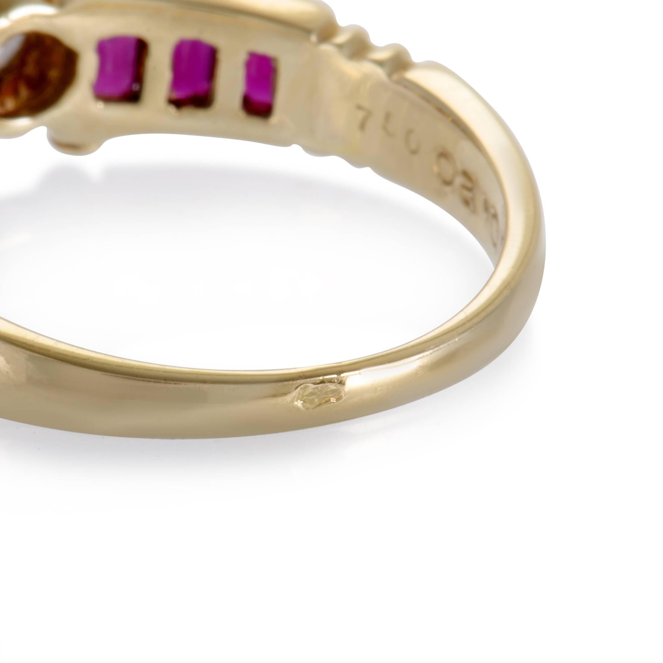 Women's Korloff Diamond Ruby Baguette Yellow Gold Ring
