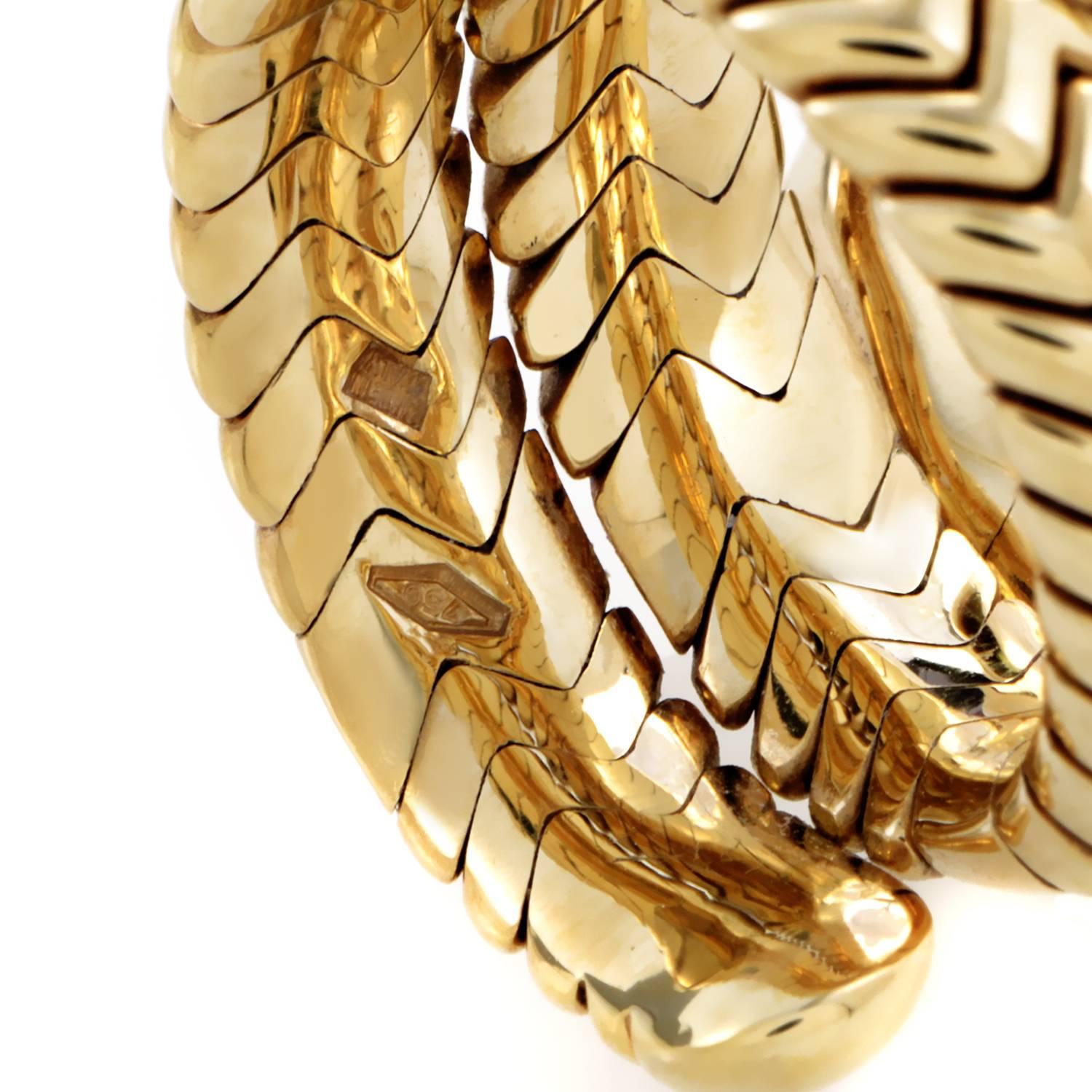 Women's Bulgari Spiga Peridot Diamond Yellow Gold Ring