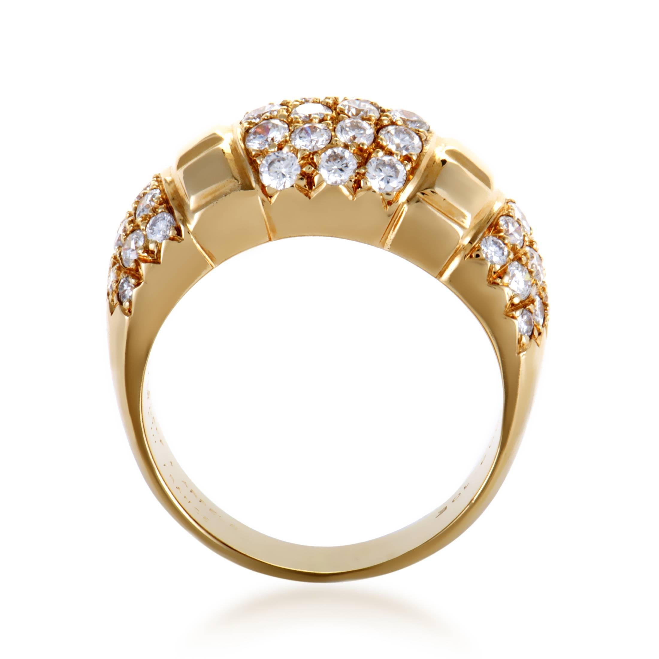 Elegant simplicity, tasteful exuberance and prestigious excellence produce an irresistible allure in this gorgeous ring from Van Cleef & Arpels which boasts 1.75 carats of tantalizing diamonds against fabulous 18K yellow gold.
Included Items: