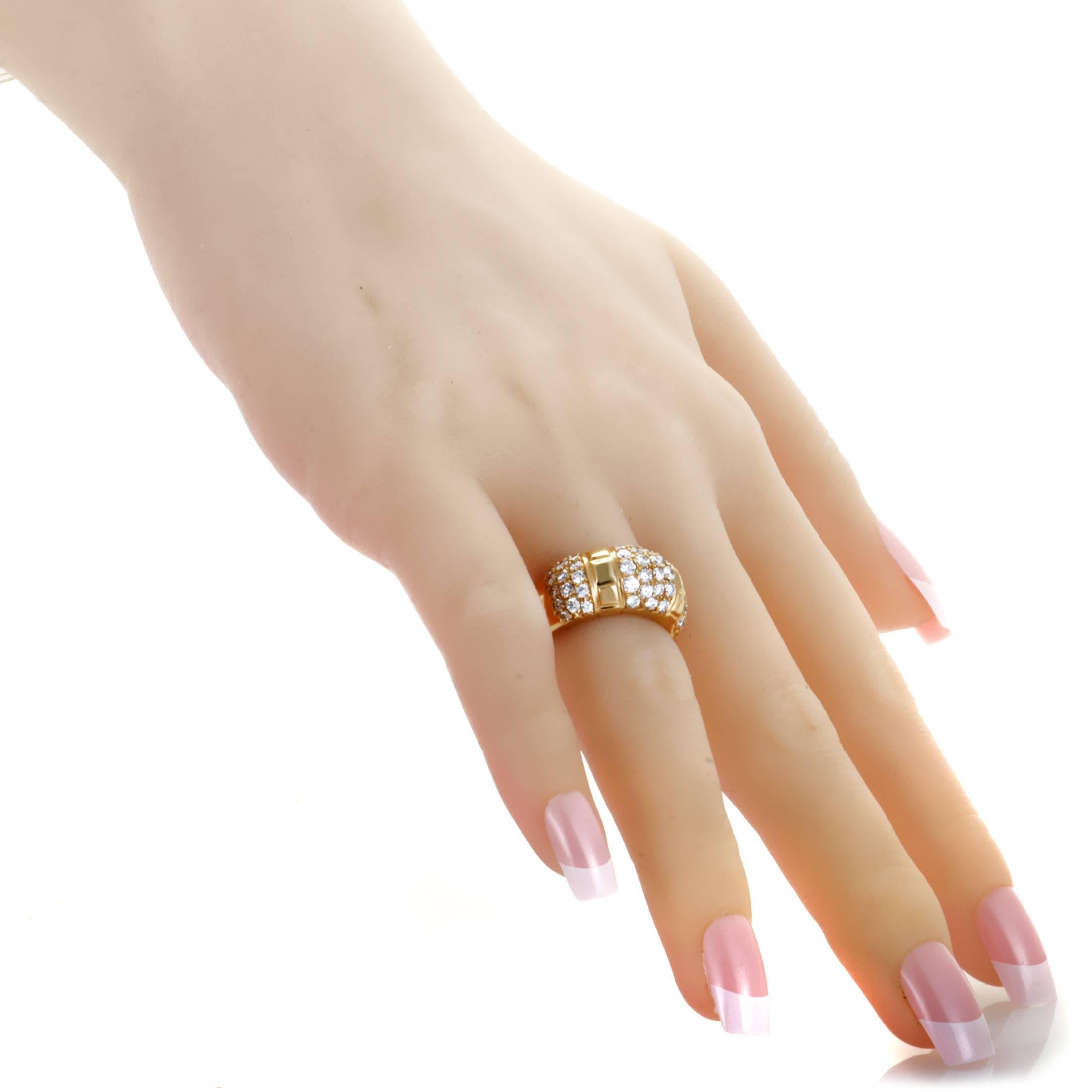 Women's Van Cleef & Arpels Diamond Pave Yellow Gold Band Ring