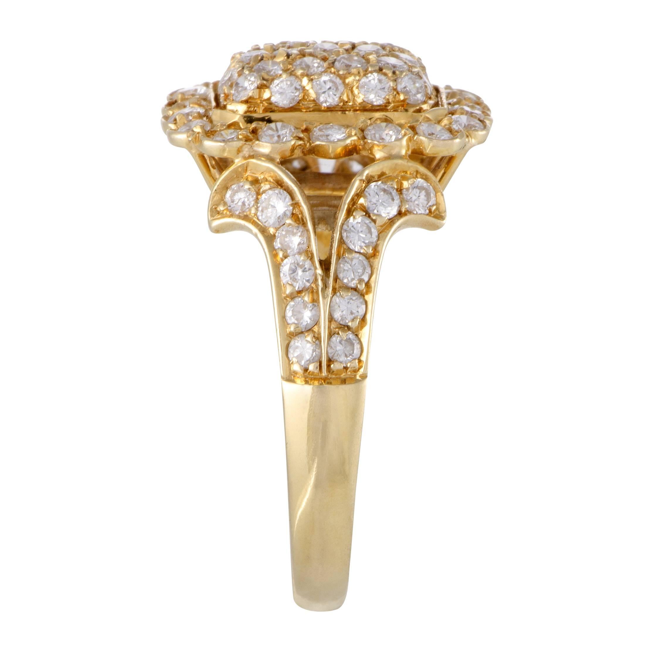 Cartier Diamond Pave Yellow Gold Ring In Excellent Condition In Southampton, PA