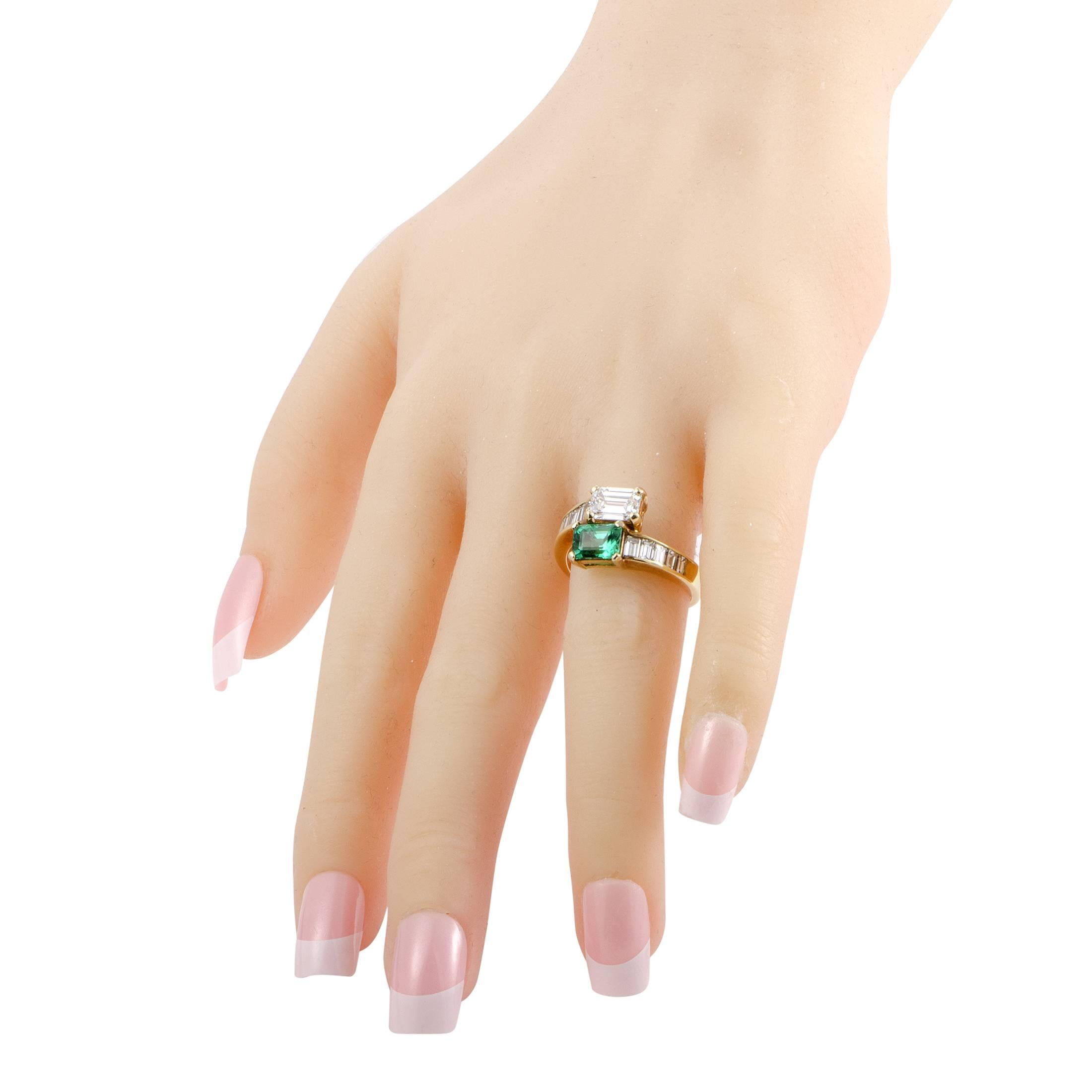 Women's Kutchinsky Emerald Diamond Yellow Gold Ring