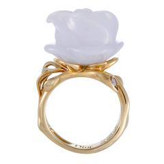 Dior Pre Catelan Diamond and Blue Chalcedony Rose Ring