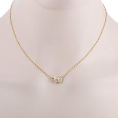 Van Cleef & Arpels Diamond and Yellow Gold Small Bow Pendant Necklace