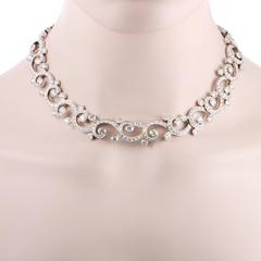 Cartier Dentelle Full Diamond Pave and Platinum Collar Necklace