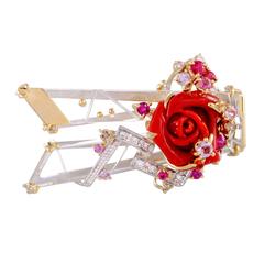 Diamond and Multiple Gemstone Yellow and White Gold Slider Pendant 2