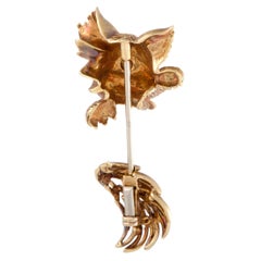 Cartier Enameled Yellow Gold Fox Pin