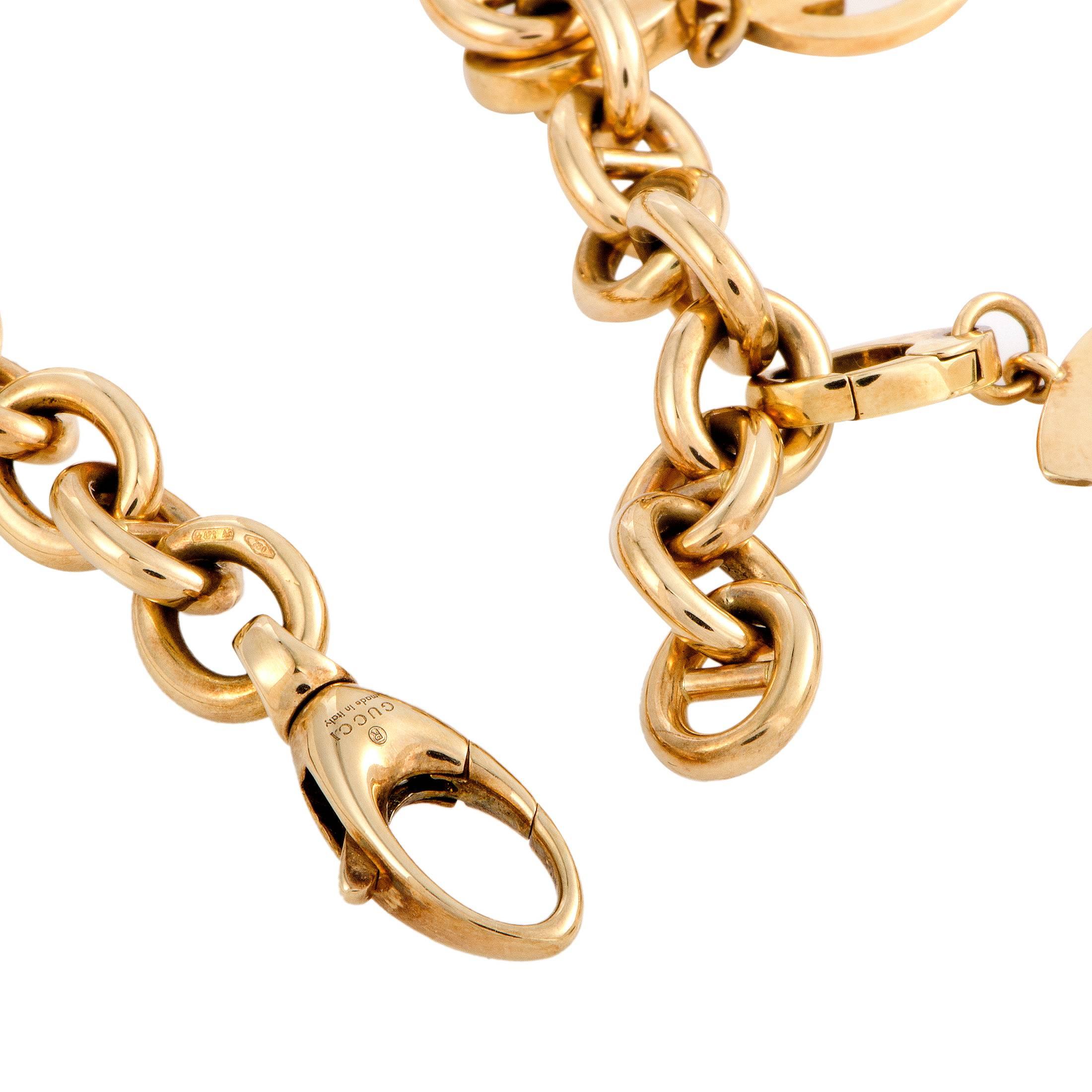 Women's Gucci Coral Three-Charm Gold Bracelet