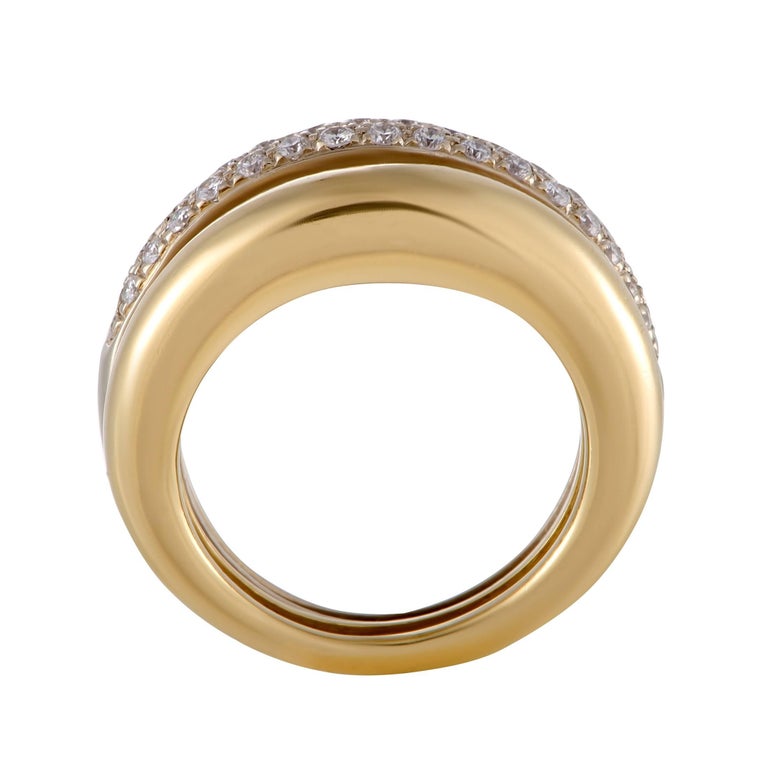 Cartier Diamond Yellow and White Gold Detachable Band Ring at 1stDibs