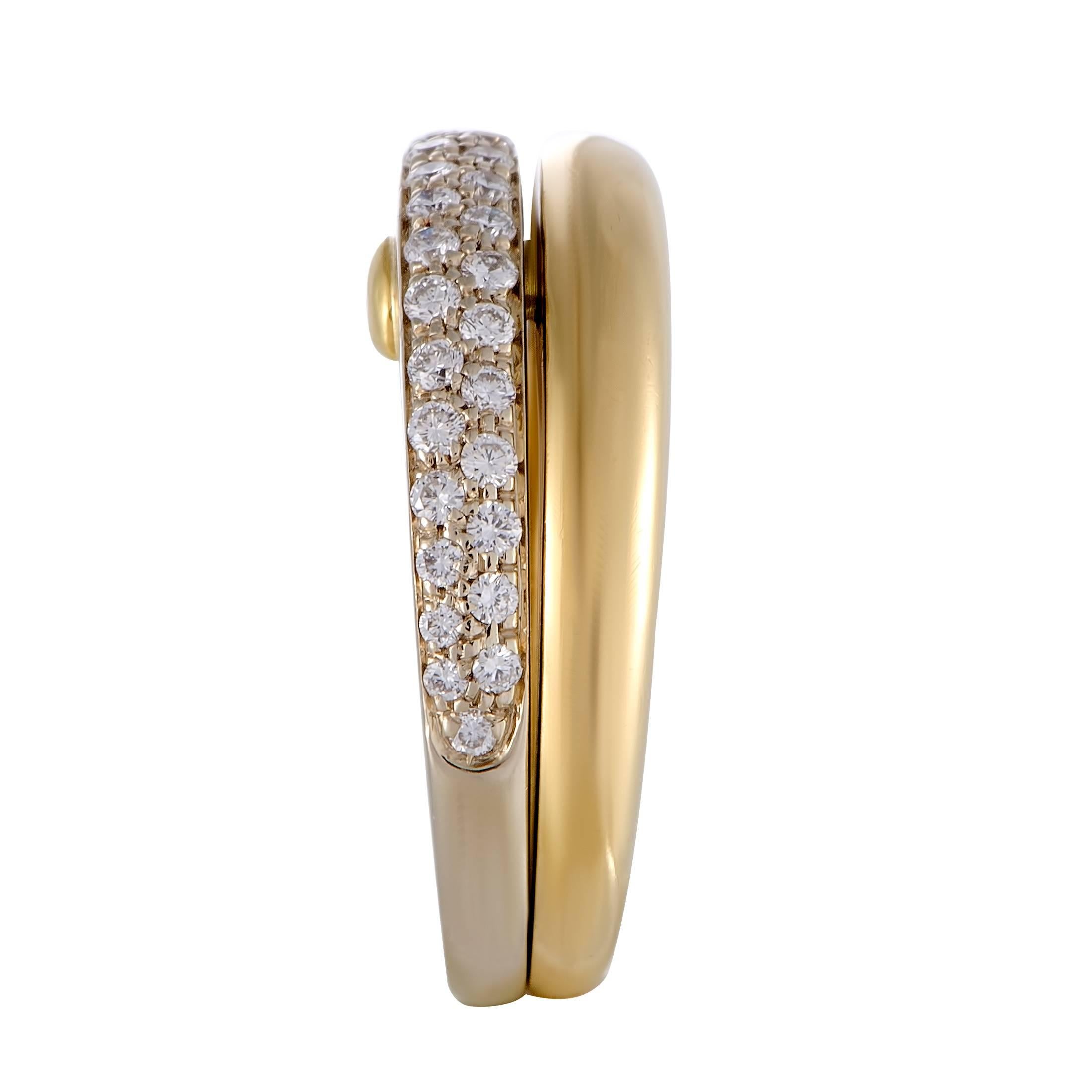Cartier Diamond Yellow and White Gold Detachable Band Ring In Excellent Condition In Southampton, PA