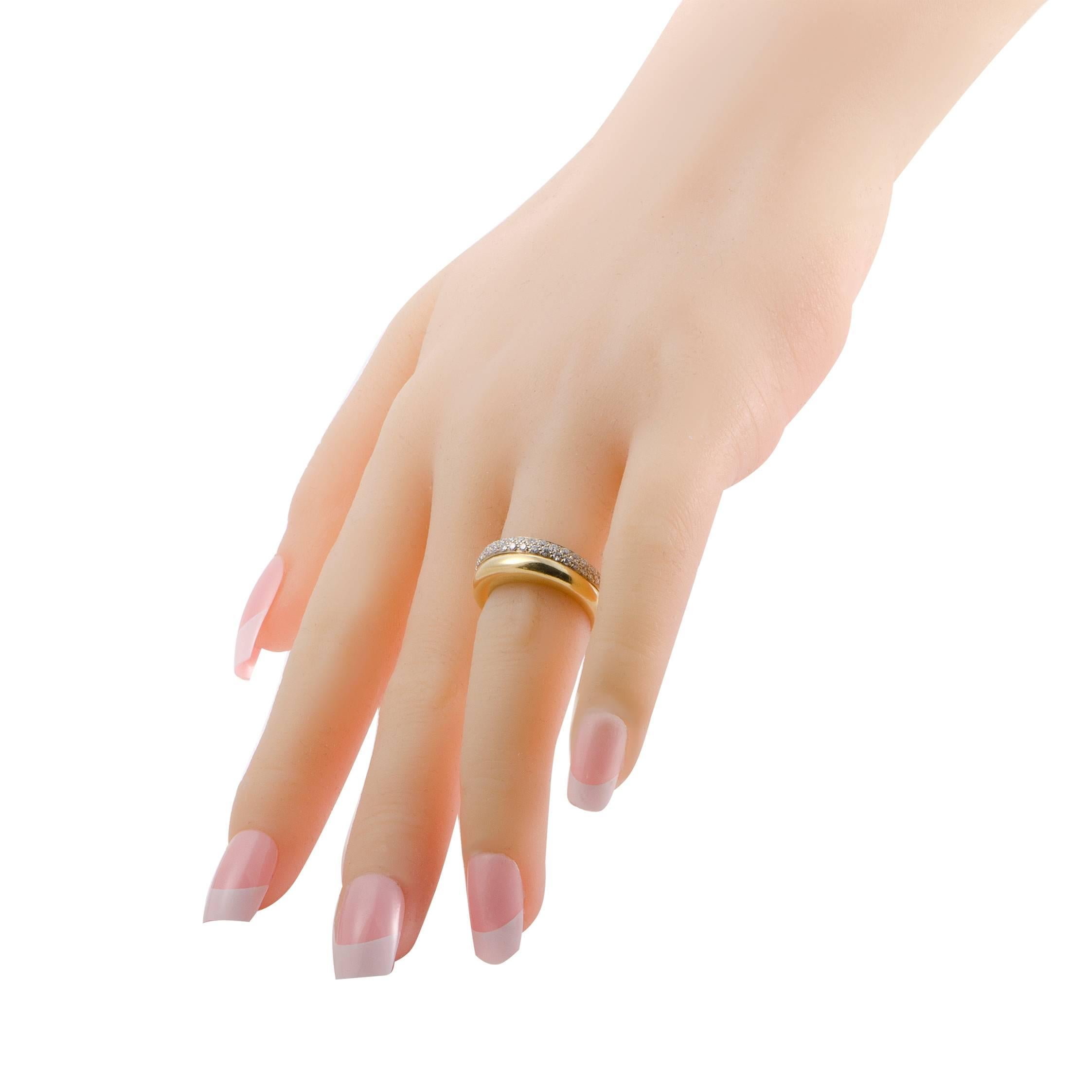 Women's Cartier Diamond Yellow and White Gold Detachable Band Ring