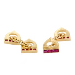 Cartier Ruby Yellow Gold Cufflinks