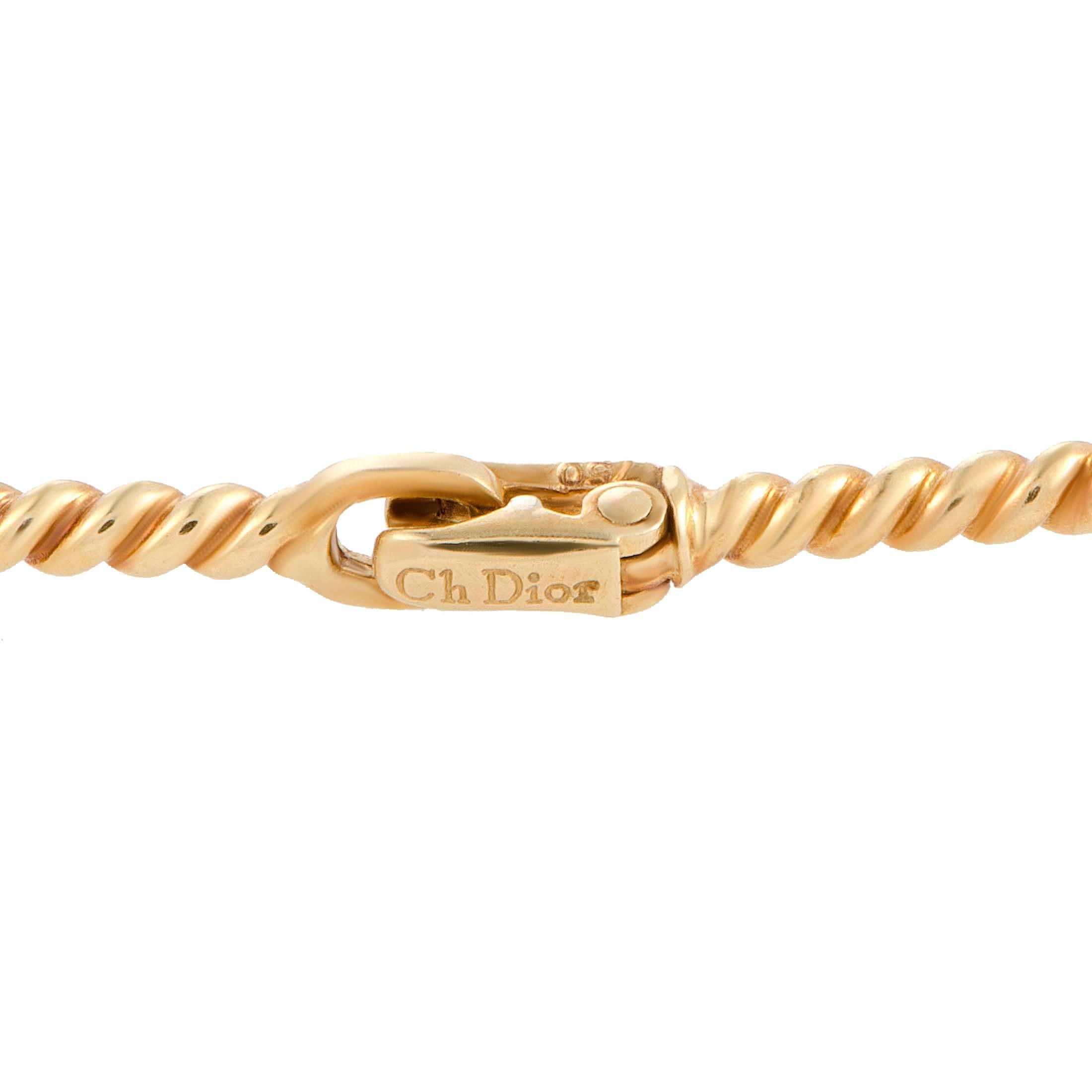 Dior Diamond Yellow Gold Cable Necklace 1