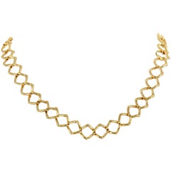 Vintage Tiffany & Co. Paloma Picasso Yellow Gold Square Link Collar Necklace