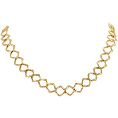 Tiffany & Co. Paloma Picasso Yellow Gold Square Link Collar Necklace 5