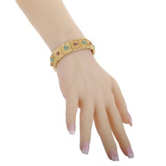 Ruby and Turquoise Yellow Gold Bracelet