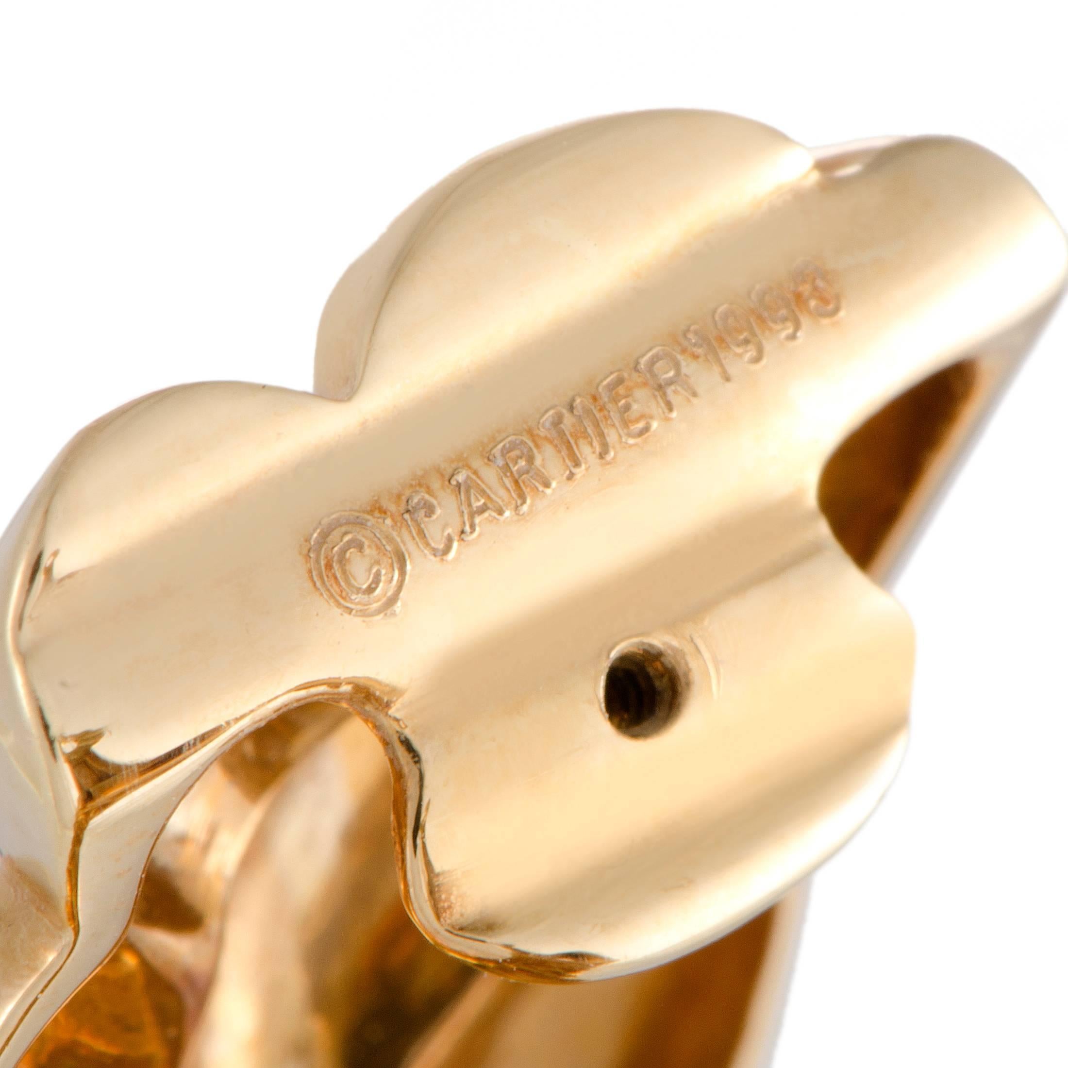Women's Cartier Yellow Gold Braided Oval Hoop Clip-On Earrings