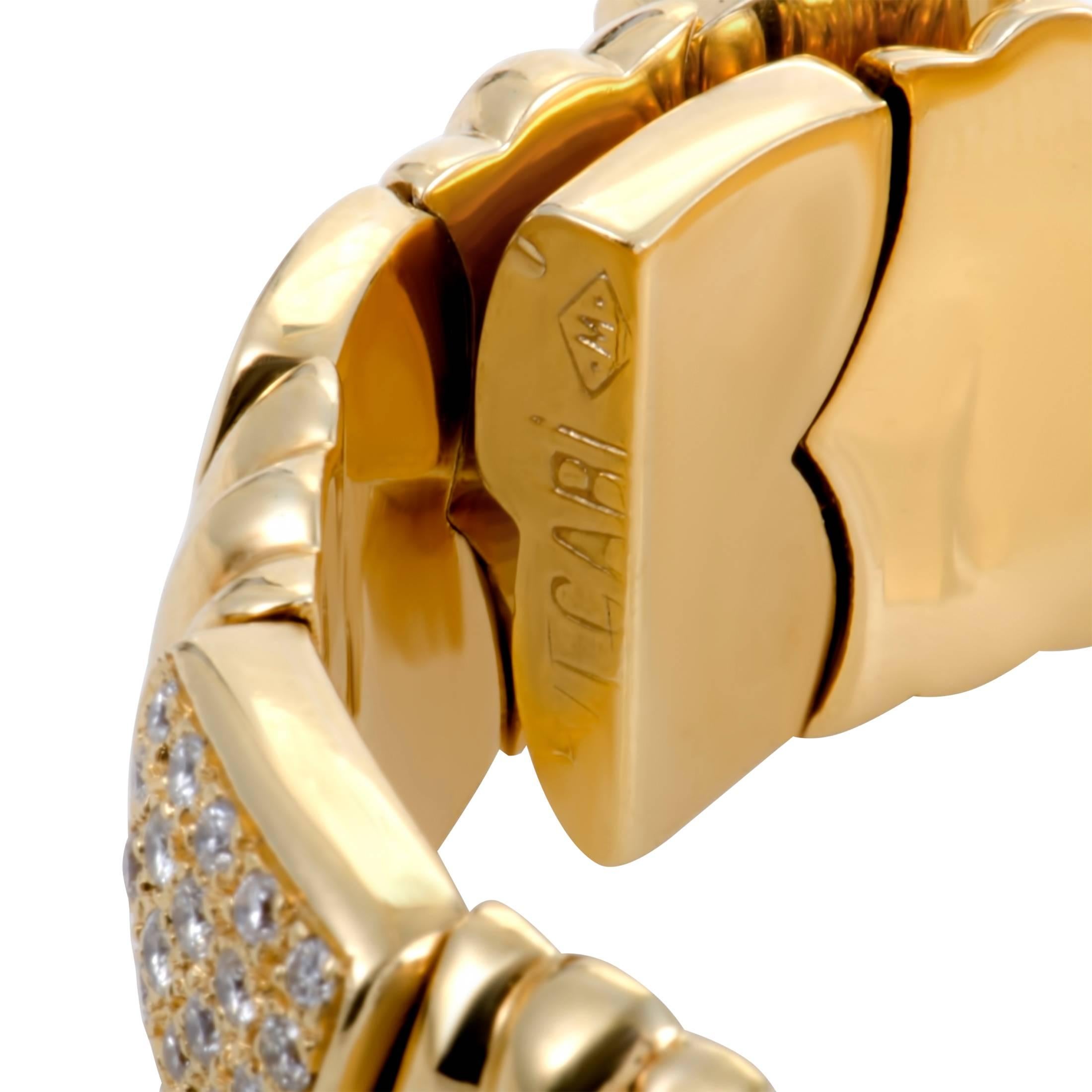 Women's Bulgari Diamond Yellow Gold Bangle Bracelet