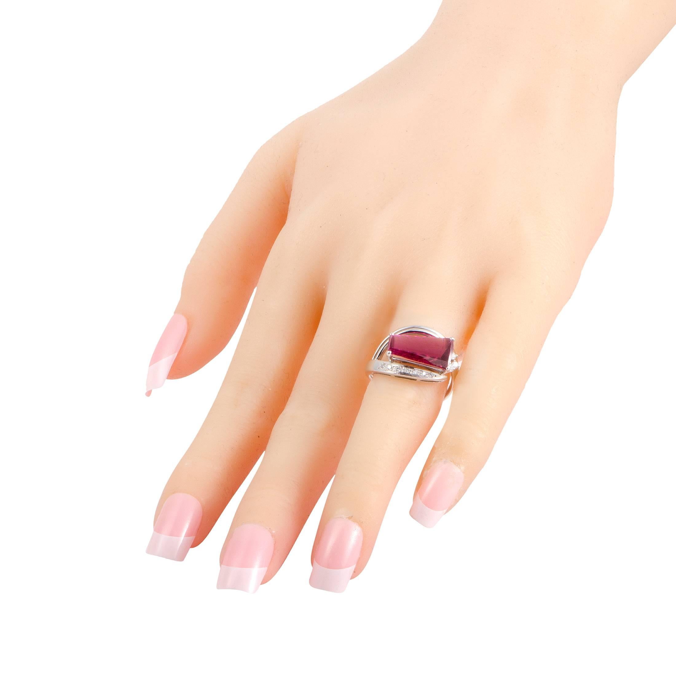 Women's Diamond and Pink Platinum Tourmaline Ring