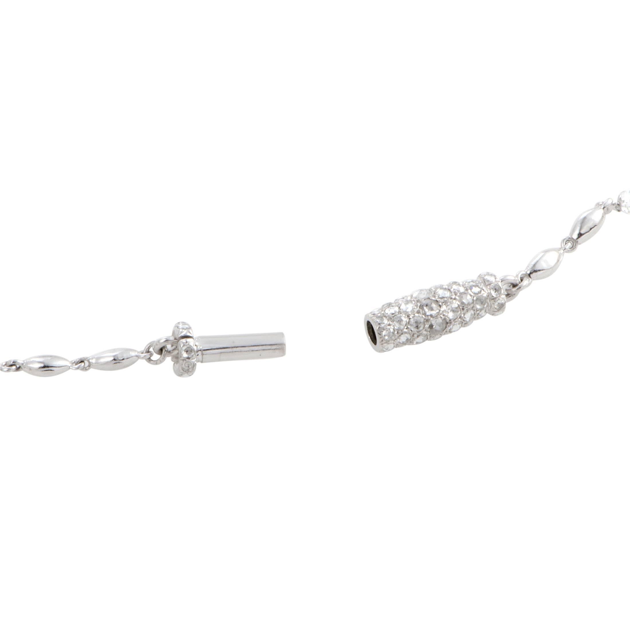 Women's Diamond Briolette Platinum Strand Necklace