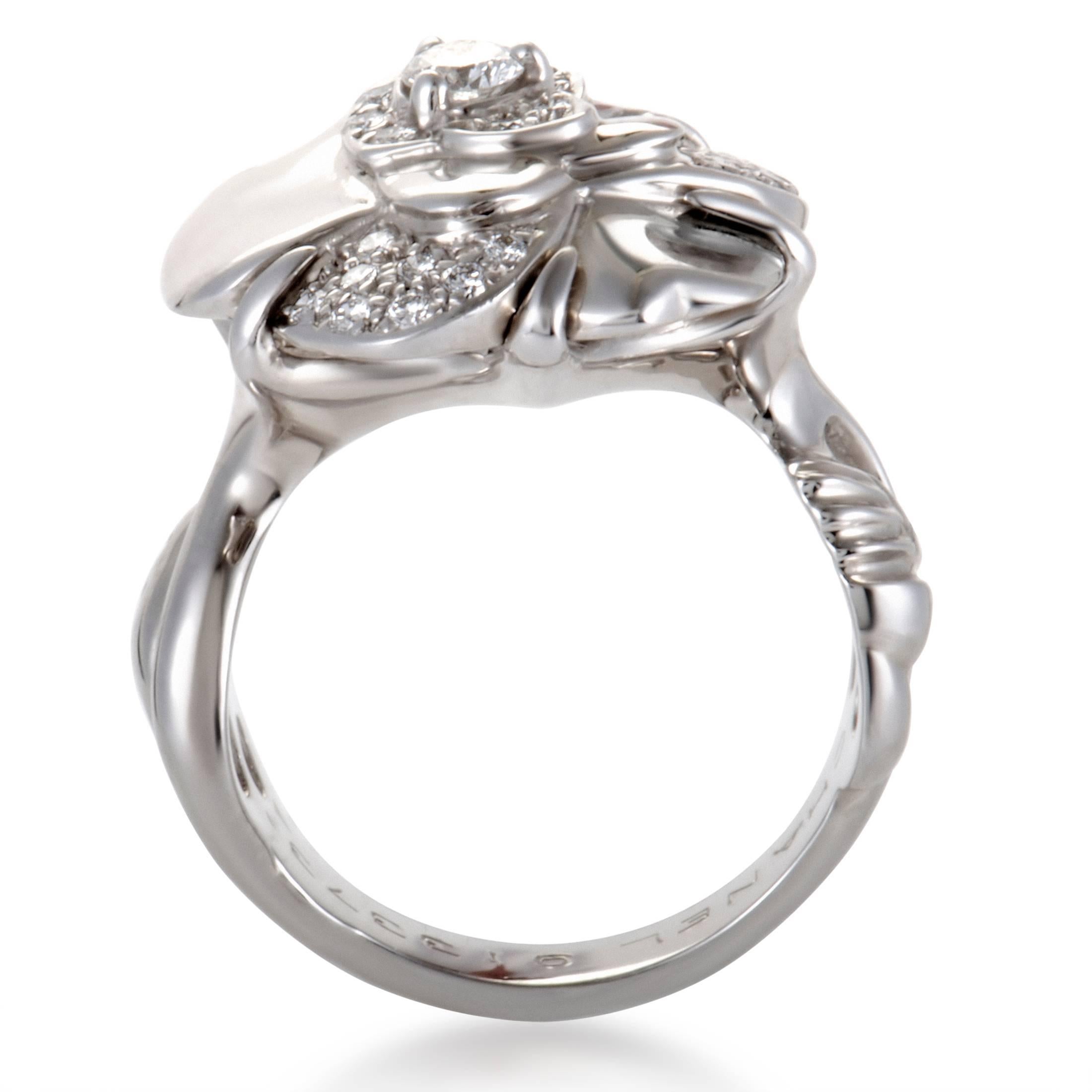 Chanel Camelia Small Diamond White Gold Ring at 1stDibs | chanel ...