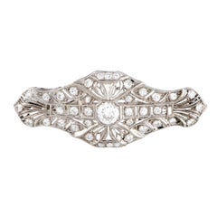 Diamond Filigree Platinum Brooch