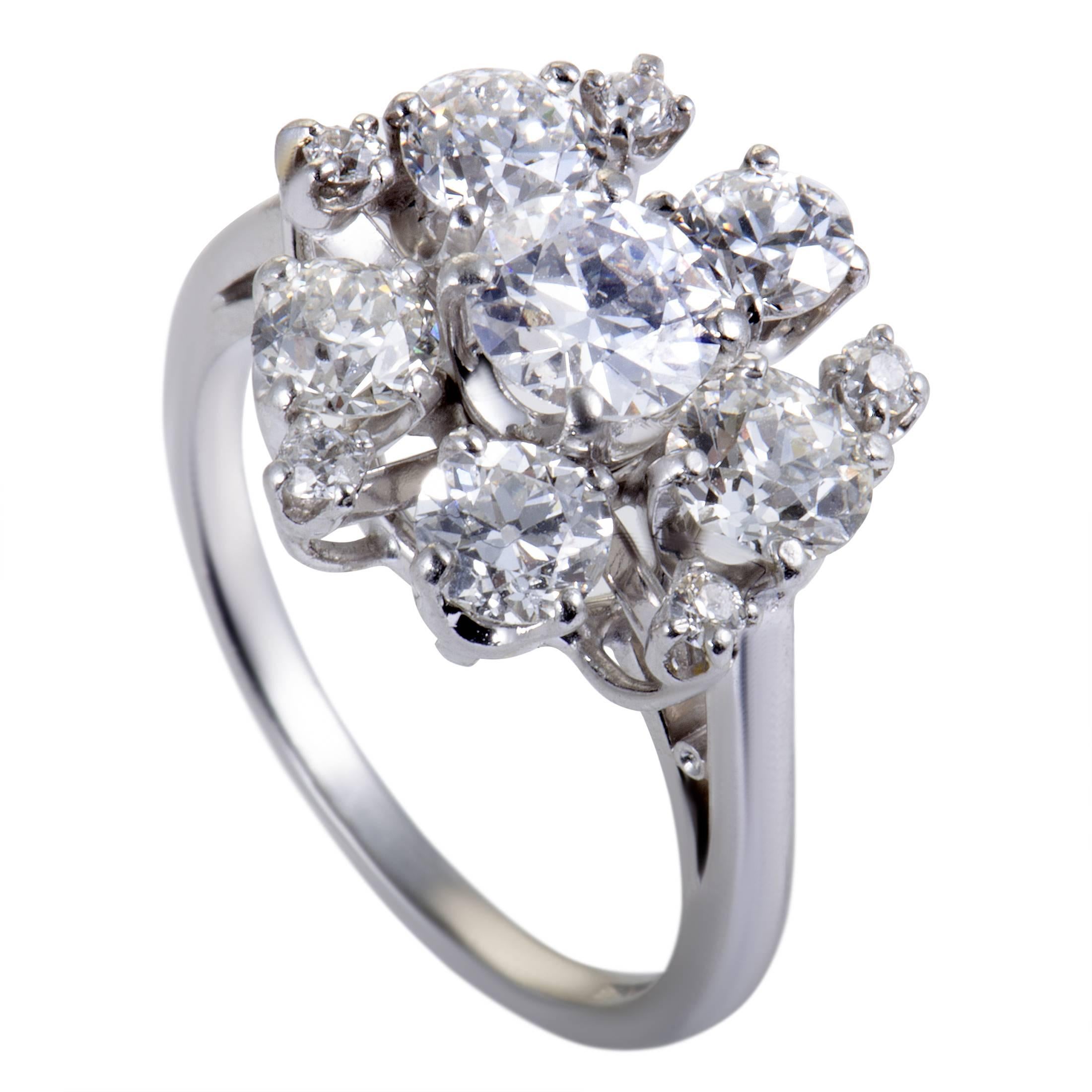 Diamond Cluster Platinum Ring