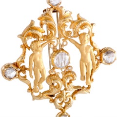 Carrera y Carrera Rose Cut Diamond Yellow Gold Pendant or Brooch