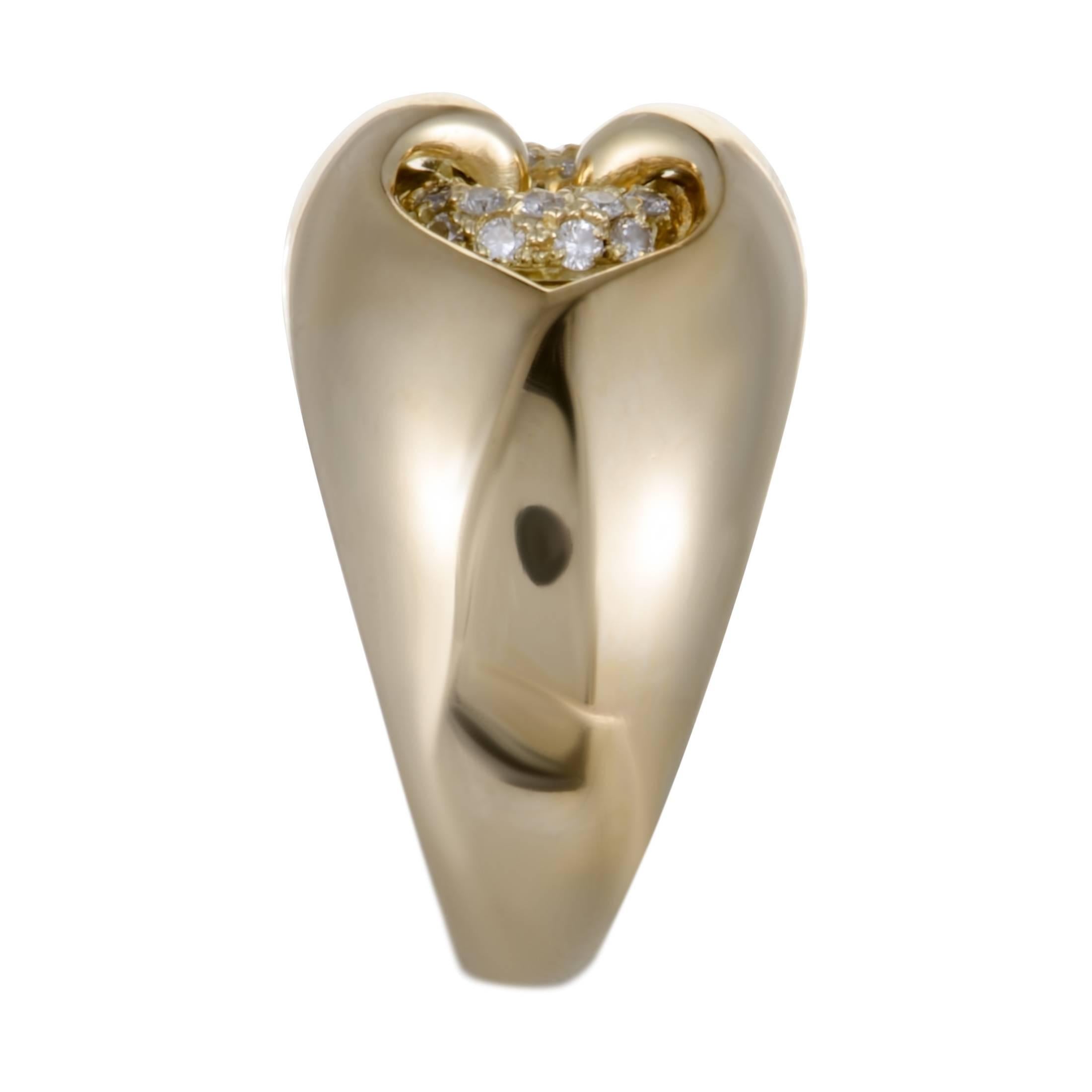 Bulgari Abbraccio Diamond Yellow Gold Ring In Excellent Condition In Southampton, PA