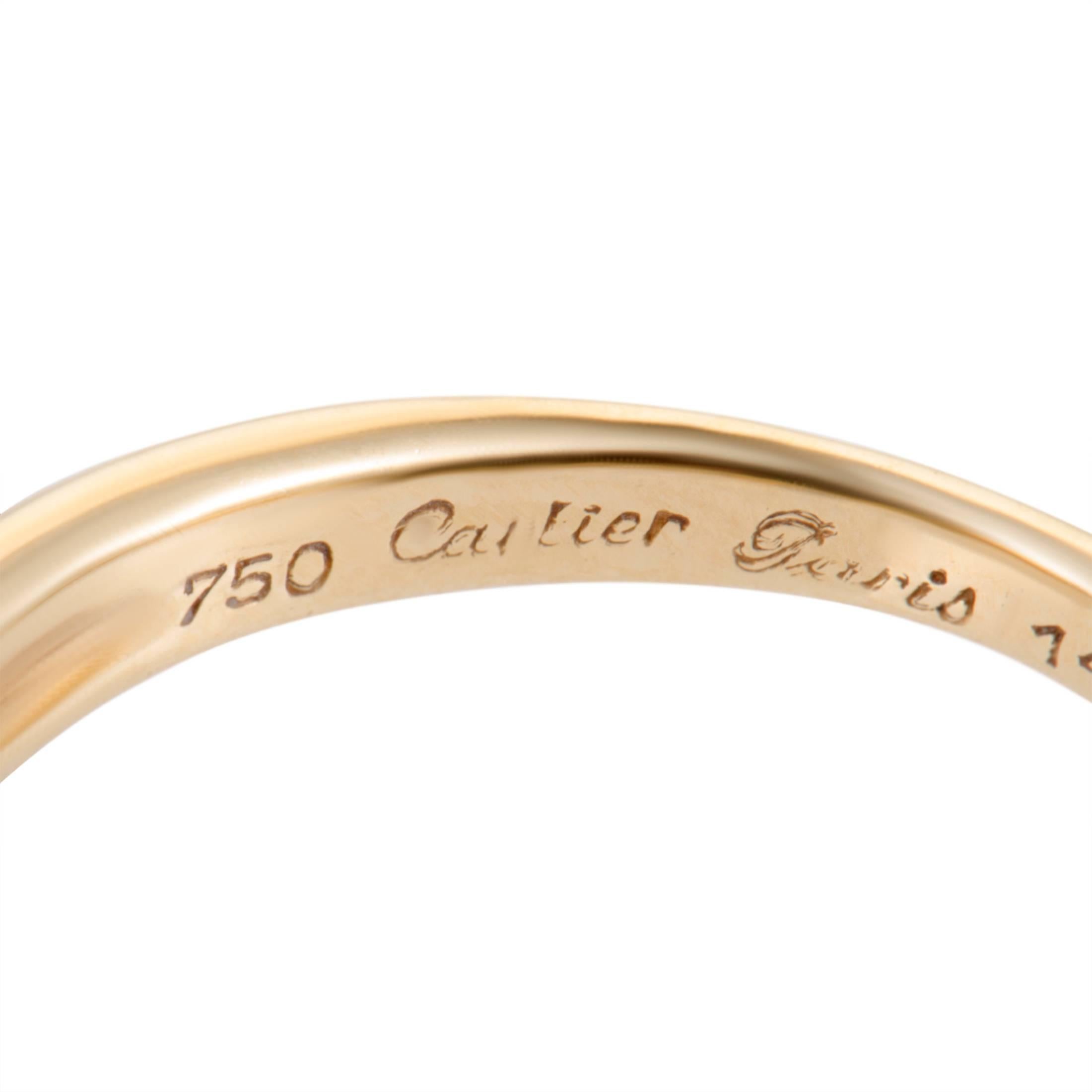 Cartier Diamond and Emerald Yellow Gold Open Band Ring 1