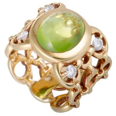 Dior Diamond and Peridot Yellow Gold Band Ring