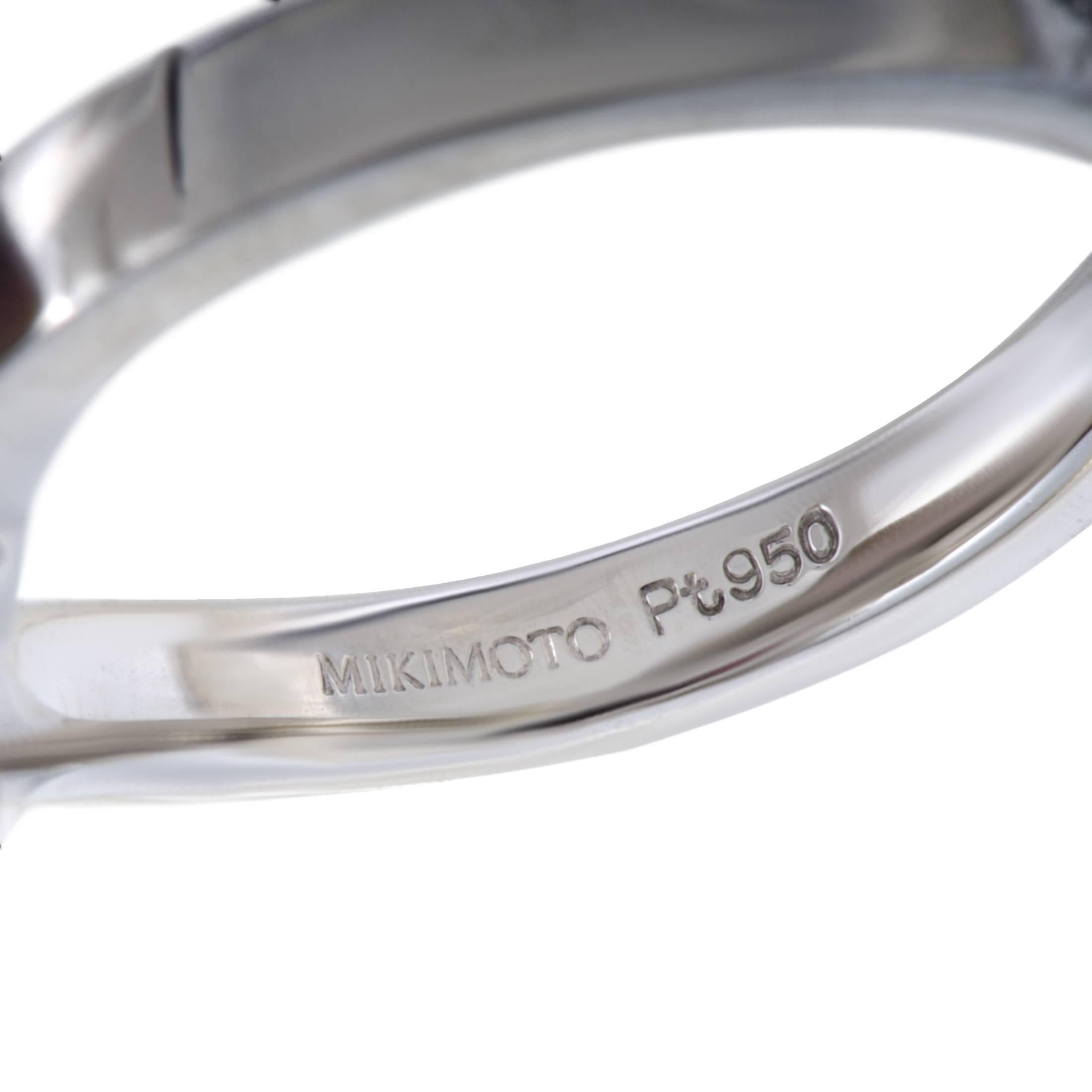 Mikimoto Diamond and Black Pearl Platinum Ring 2