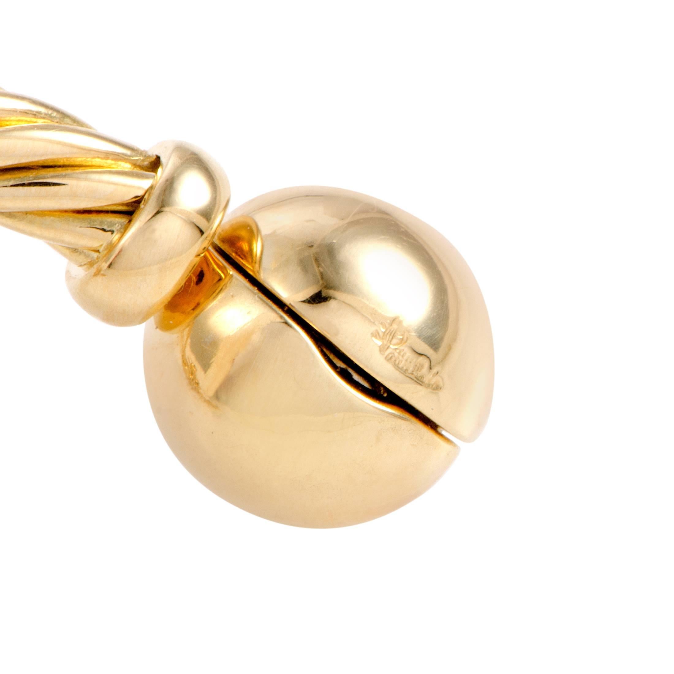 Pomelatto Diamond Charm Gold Bangle Bracelet 1