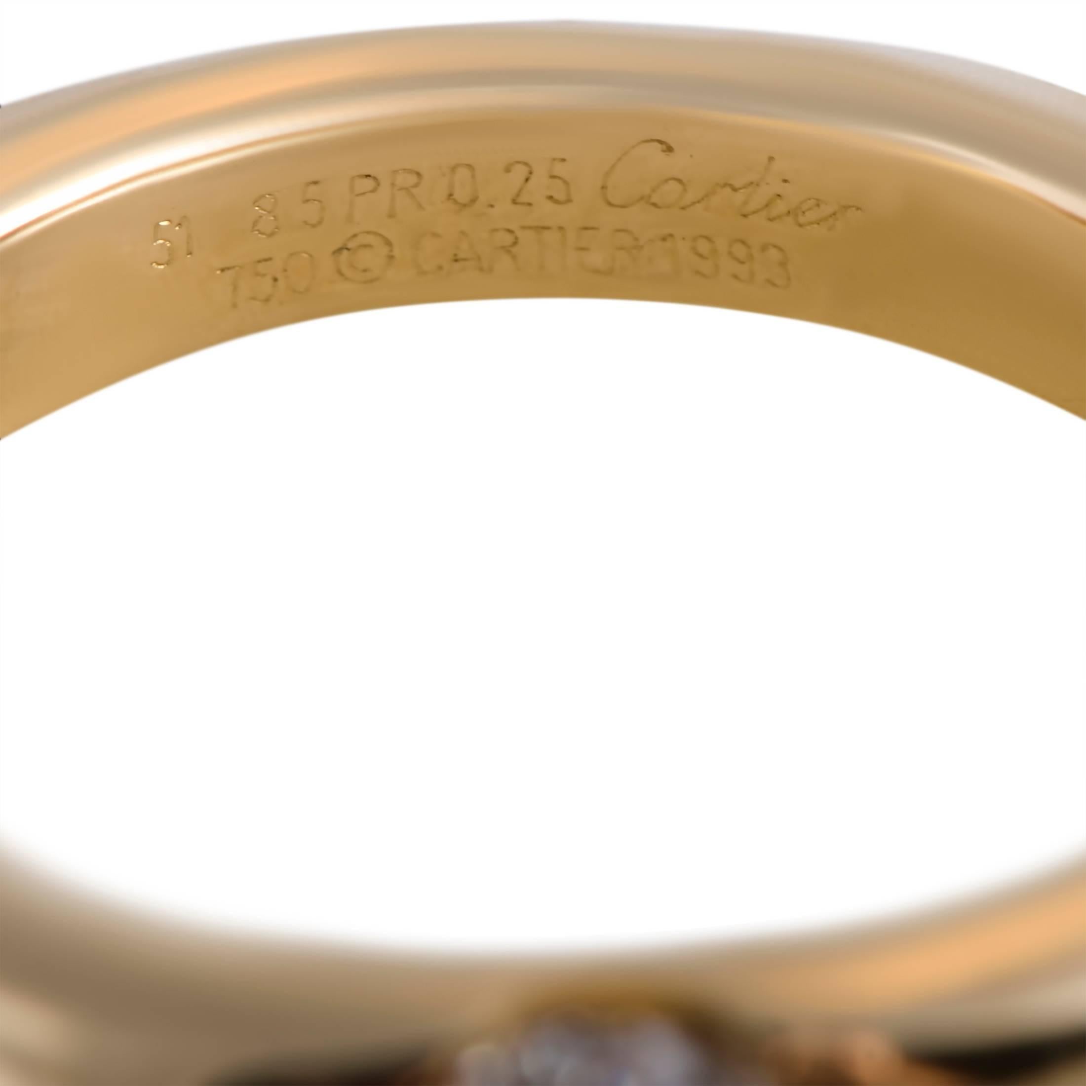 Women's Cartier Diamond and Gold Solitaire Band Ring