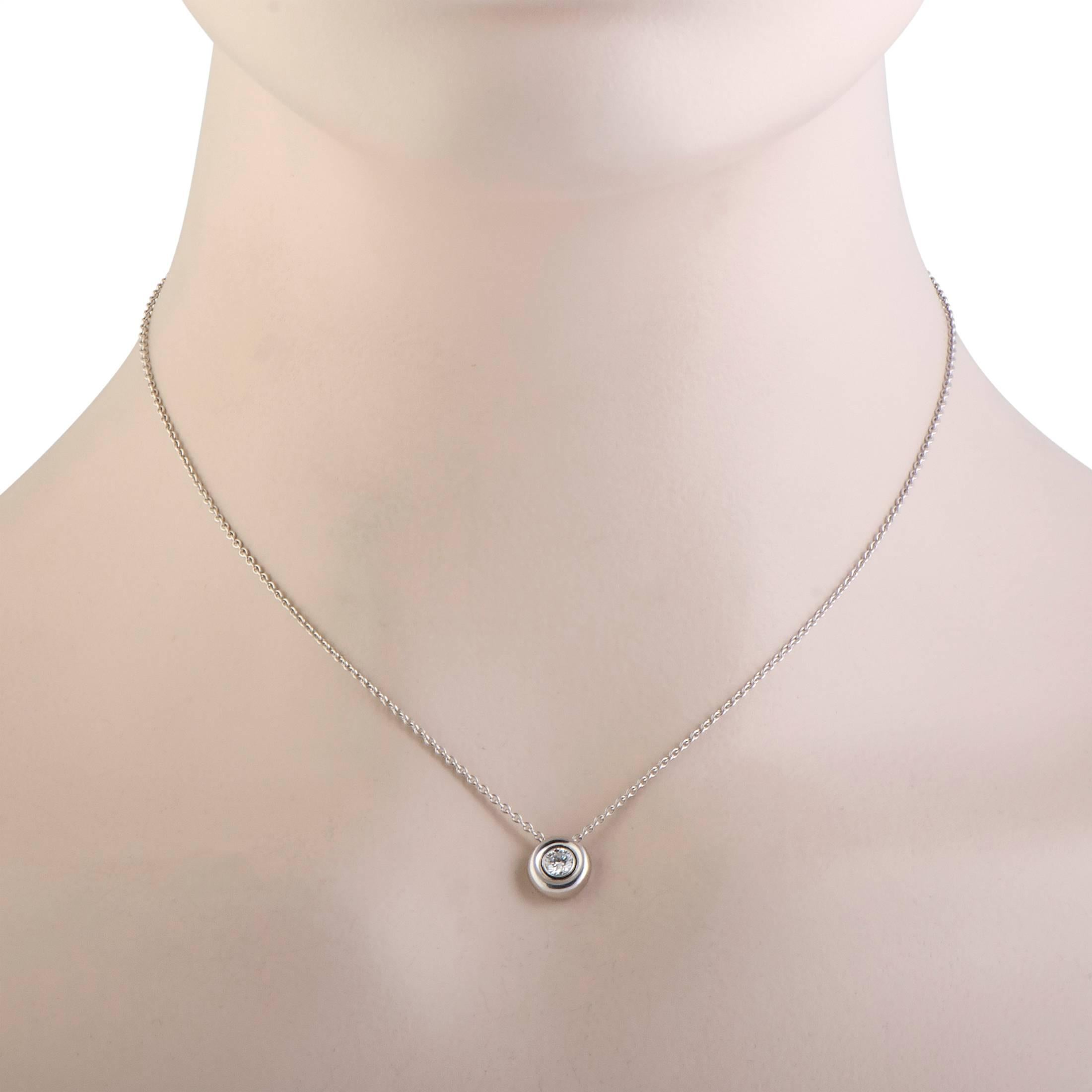 A fantastic expression of understated prestige, timeless elegance, and graceful femininity, this magnificent necklace from Chaumet is made of spotless 18K white gold and adorned with a subtle diamond weighing 0.30 carats.
Chain Length 16