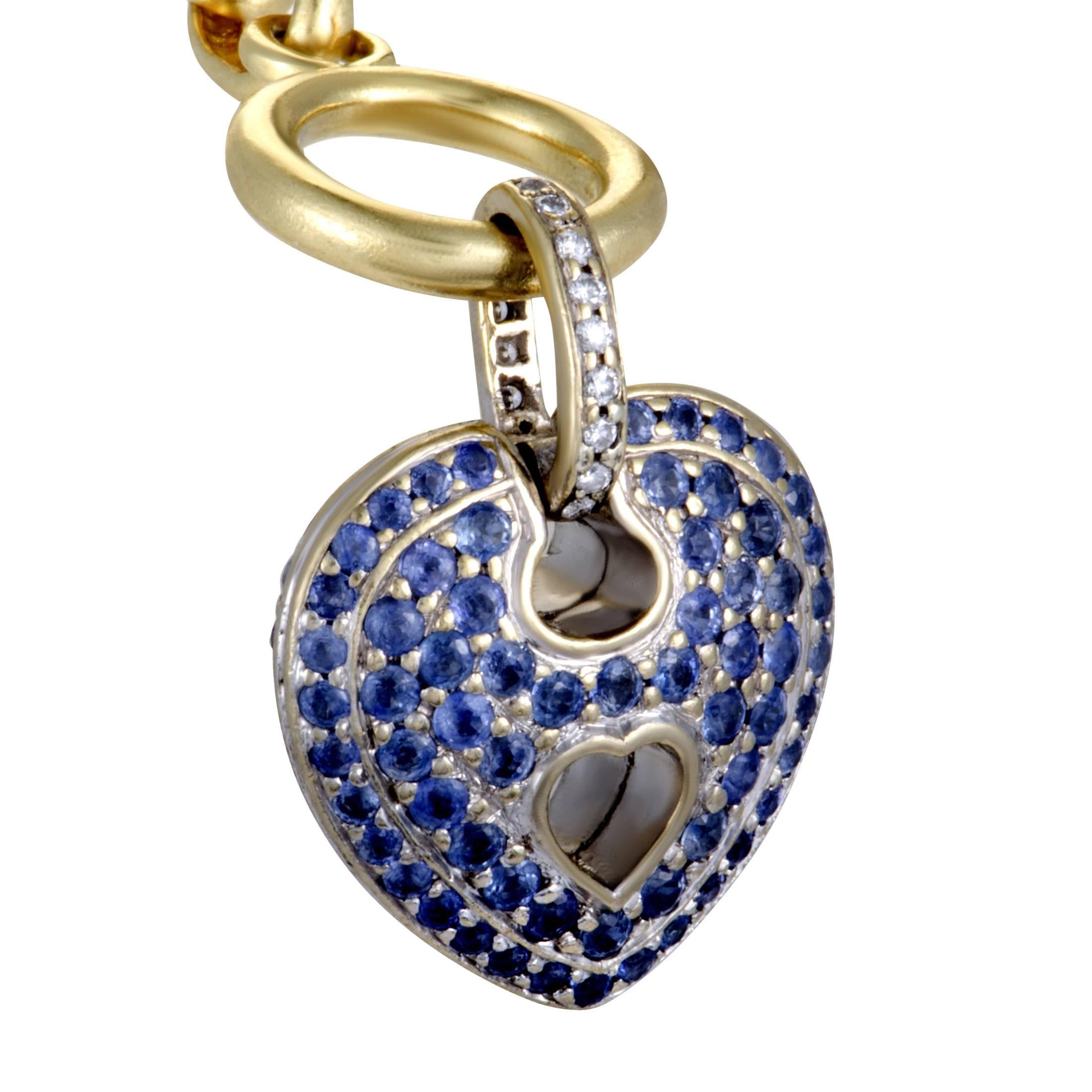 Marlene Stow Diamond and Sapphire Gold Charm Bracelet 1