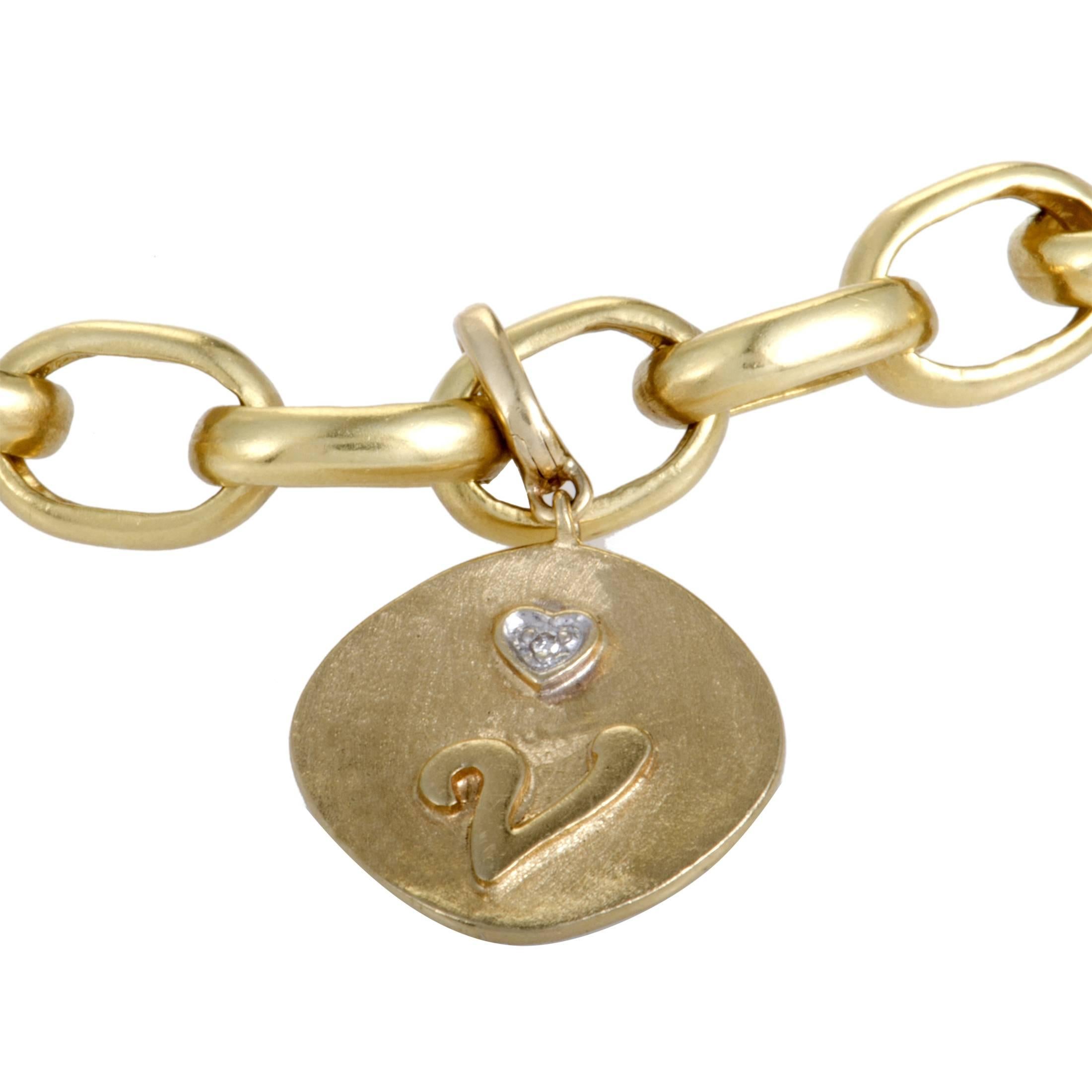 Marlene Stow Diamond and Sapphire Gold Charm Bracelet 2