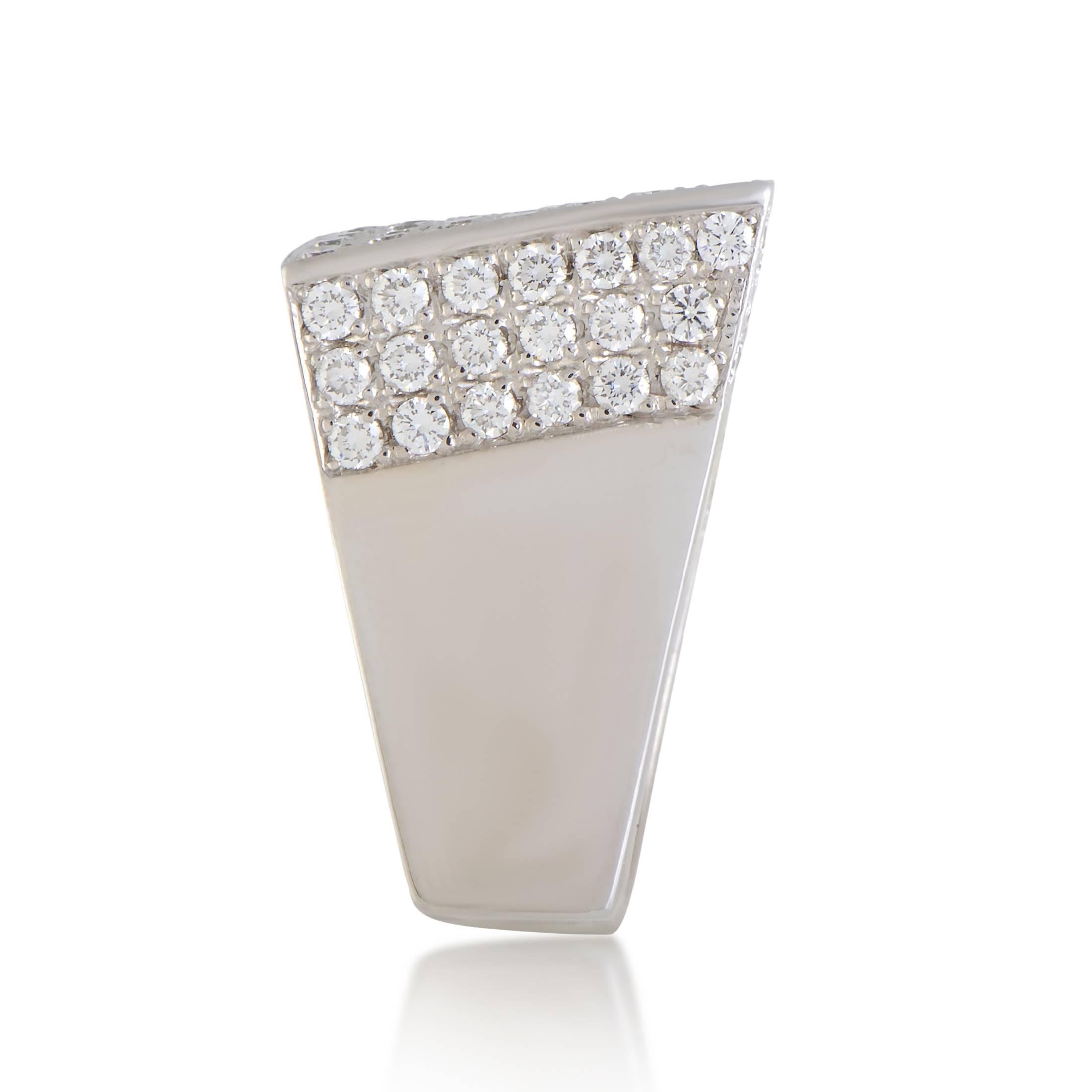 Round Cut Abstract Full Diamond Pave White Gold Cocktail Ring