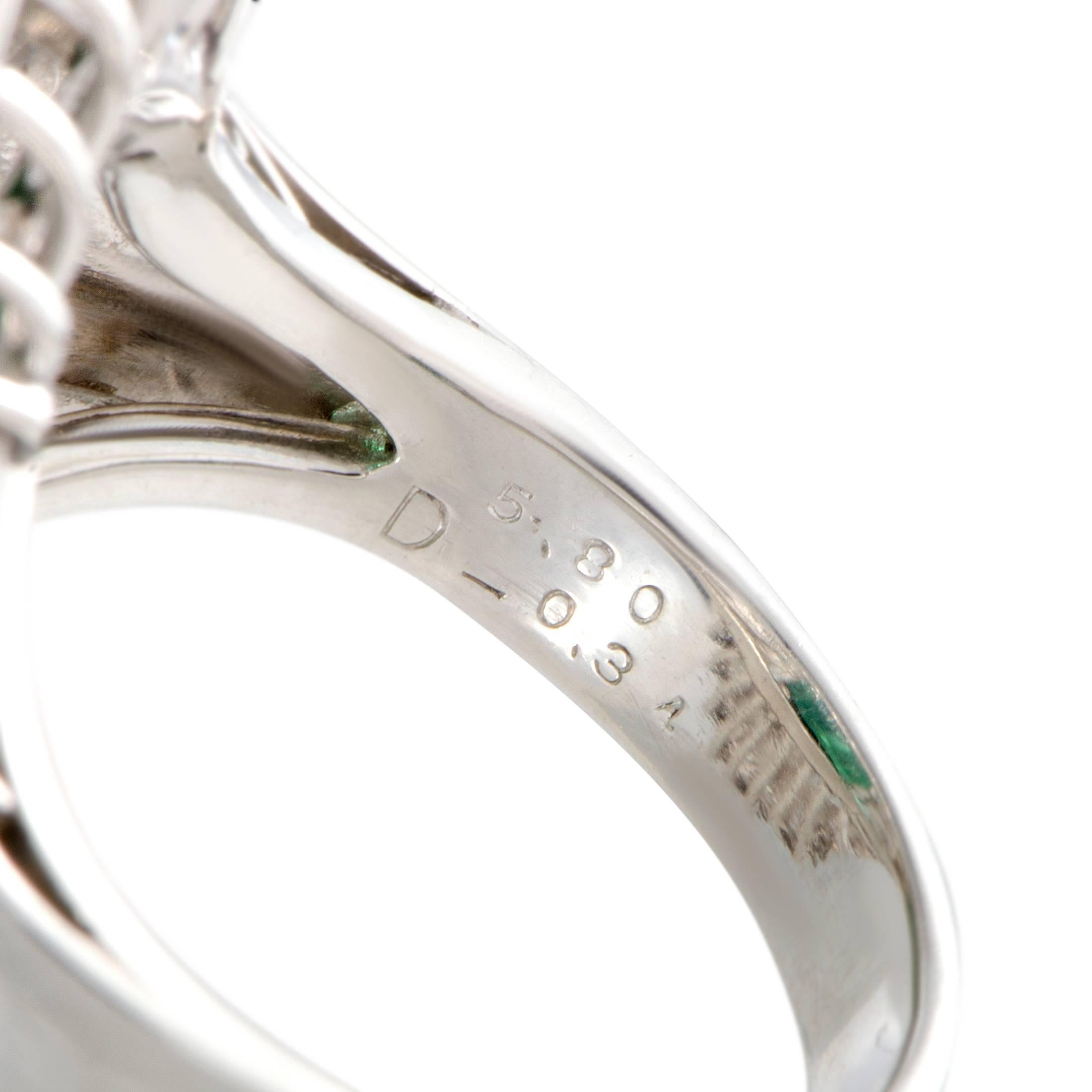 Women's Diamond and Green Tourmaline Platinum Ring